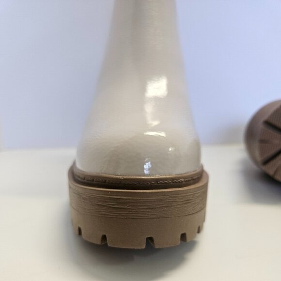 Round Mid Heel Chunky Block Heels Ankle Boots Women's Sz 6 Color Bone Round Toe - Picture 3 of 10